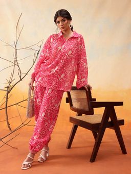 INDO STREET - Pink Floral Printed Co-Ord Set