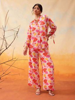 INDO STREET - Pink Floral Printed Co-Ord Set