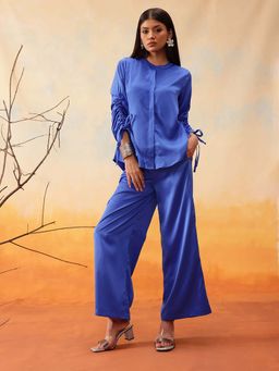 INDO STREET - Blue Solid Co-Ord Set