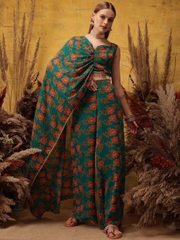 INDO STREET - Green Floral Print Co-Ord Set