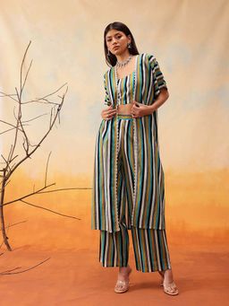 INDO STREET - Multi-Color Stripes Print Co-Ord Set