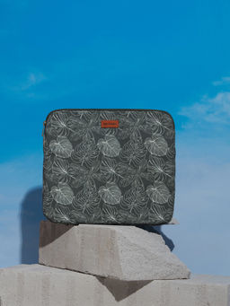 Pipa Bella by Nykaa Fashion - Classic Olive & White Tropical Jane Laptop Sleeve