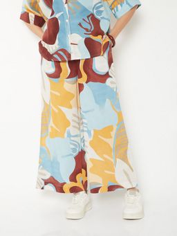 max - Blue Women Printed Flared Palazzo