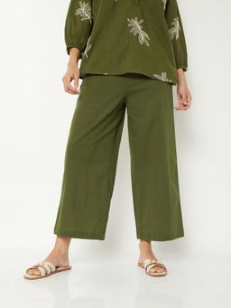 max - Green Women Solid Palazzo