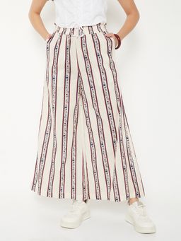 max - White Women Striped Palazzo