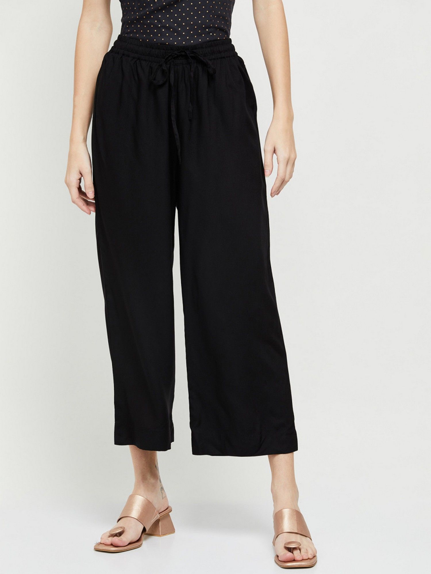 max Black Women Solid Palazzo-picture-14