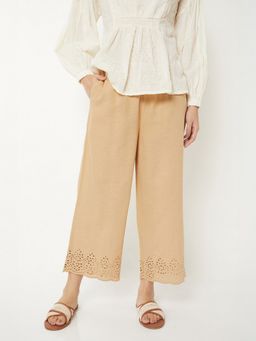 max - Beige Women Schiffili Hem Palazzo