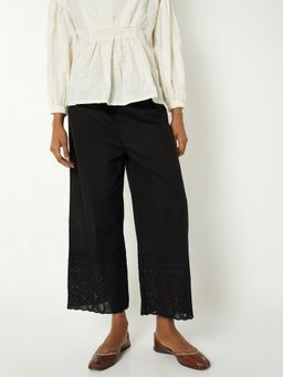 max - Black Women Embroidered Palazzo