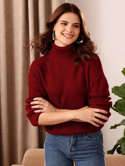 STREET 9 - Maroon Turtle Neck Sweater