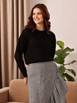 STREET 9 - Black Acrylic Sweater