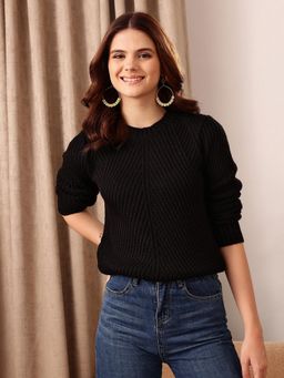STREET 9 - Black Acrylic Sweater