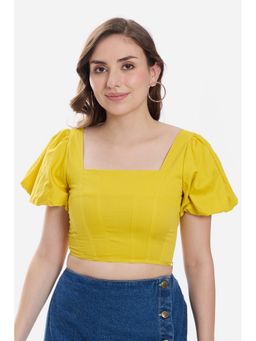 Virgio - Yellow Cropped Corset Top Crop Top
