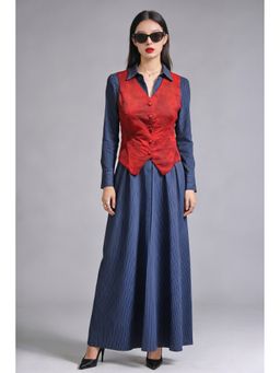 Virgio - Red Modal Back Belt Adjusting Waistcoat