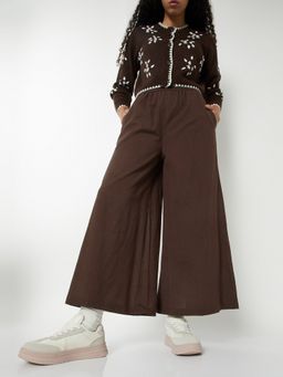 max - Brown Women Solid Palazzo