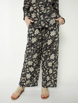 max - Black Women Floral Print Palazzo