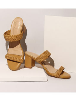 MYRA - Knotted Camel Two Strap Heel