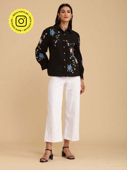 BOHO-CHIC By Sukriti Jain - Black Exquisite Embroidered Shirt