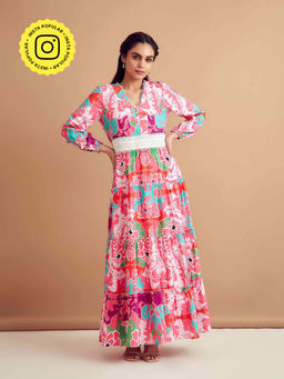 BOHO-CHIC By Sukriti Jain - Pink Tiered Maxi Dress