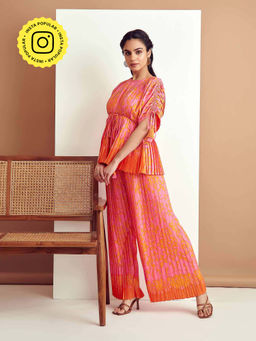 BOHO-CHIC By Sukriti Jain - Scarlet Pleated Co-Ord (Set of 2)