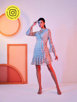 BOHO-CHIC By Sukriti Jain - Silver And Rose Pink Metallic Party Hopper Dress
