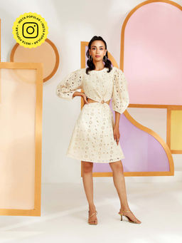 BOHO-CHIC By Sukriti Jain - Cream The Somerset Cutout Dress