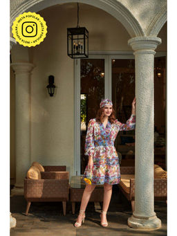 BOHO-CHIC By Sukriti Jain - Mix Print Multi-color Pastel Hues Mixed Print Dress