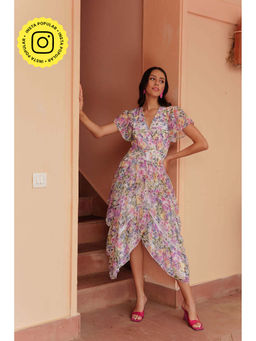 BOHO-CHIC By Sukriti Jain - Print Pastel Dainty Midi Dress
