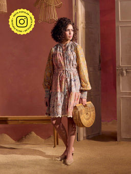BOHO-CHIC By Sukriti Jain - Pastel-Hue Dainty Smoked Dress