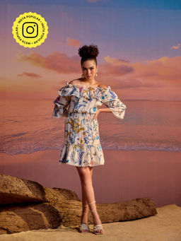 BOHO-CHIC By Sukriti Jain - Carpe Diem Ruffled Off The Shoulder Dress