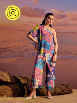 BOHO-CHIC By Sukriti Jain - One Shoulder Printed Jumpsuit