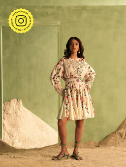 BOHO-CHIC By Sukriti Jain - Tangerine Cutwork Embroidered Dress