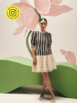 BOHO-CHIC By Sukriti Jain - Mix And Match Crochet And Eyelet Lace Dress
