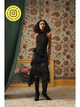 BOHO-CHIC By Sukriti Jain - Black Drop Dead Gorgeous Asymmetrical Dress