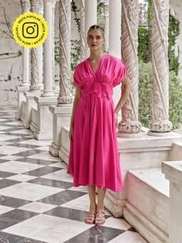 BOHO-CHIC By Sukriti Jain - Amalfi Pink Midi Dress