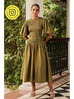 BOHO-CHIC By Sukriti Jain - Olive The Olivia Midi Dress