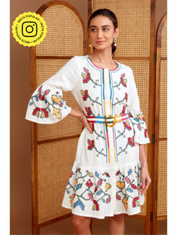 BOHO-CHIC By Sukriti Jain - White The Amour Embroidered Dress