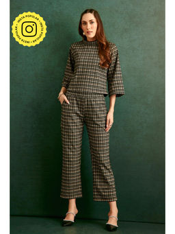 BOHO-CHIC By Sukriti Jain - Green Plaid Top And Pant Set