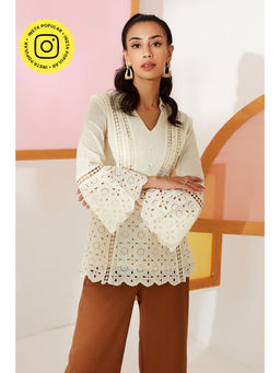 BOHO-CHIC By Sukriti Jain - Cream Classic Broderie Top