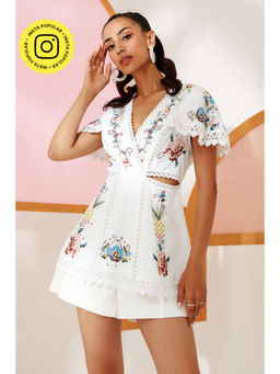 BOHO-CHIC By Sukriti Jain - White Karma Dhingra In Our The Pure Abundance Top And Shorts Set