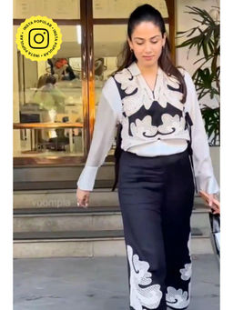BOHO-CHIC By Sukriti Jain - Black Embroidered Shirt And Pant With Waistcoat