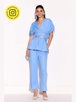 BOHO-CHIC By Sukriti Jain - Blue Amalfi Top And Pant Set