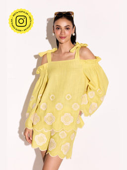BOHO-CHIC By Sukriti Jain - Yellow Sunshine Top And Shorts Set