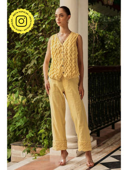 BOHO-CHIC By Sukriti Jain - Yellow Alia Buttercup Top And Pant Set