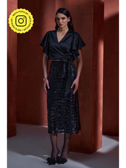 BOHO-CHIC By Sukriti Jain - Black The Alia Top And Skirt Set