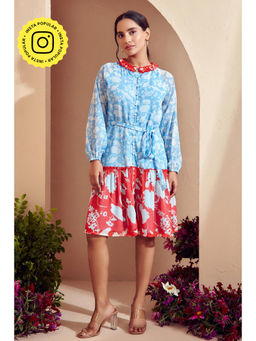 BOHO-CHIC By Sukriti Jain - Blue The Sunkissed Floral Printed Dress