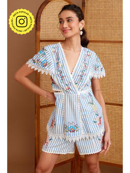 BOHO-CHIC By Sukriti Jain - Blue The Pure Abundance Top And Shorts Set