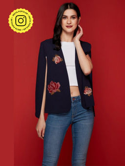 BOHO-CHIC By Sukriti Jain - Enchanted Floral Embroidered Cape Jacket