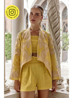 BOHO-CHIC By Sukriti Jain - Honeycomb Embroidered Overlay Jacket