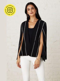 BOHO-CHIC By Sukriti Jain - Lace Monochrome Cape Jacket