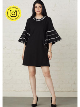 BOHO-CHIC By Sukriti Jain - Black Embellished Flair Dress